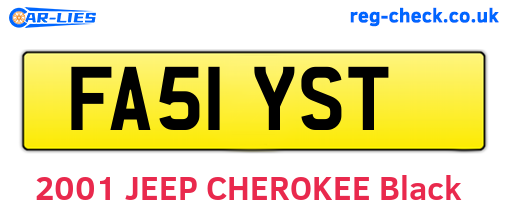 FA51YST are the vehicle registration plates.