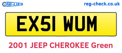 EX51WUM are the vehicle registration plates.