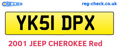 YK51DPX are the vehicle registration plates.