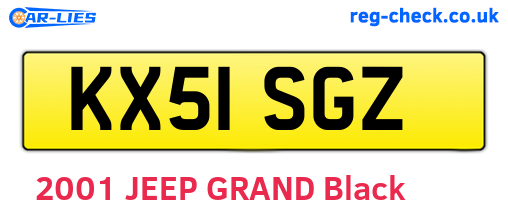 KX51SGZ are the vehicle registration plates.