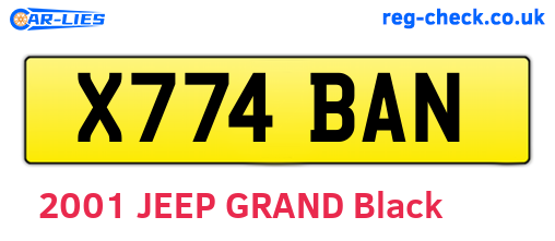 X774BAN are the vehicle registration plates.