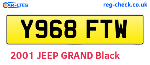 Y968FTW are the vehicle registration plates.