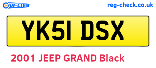 YK51DSX are the vehicle registration plates.