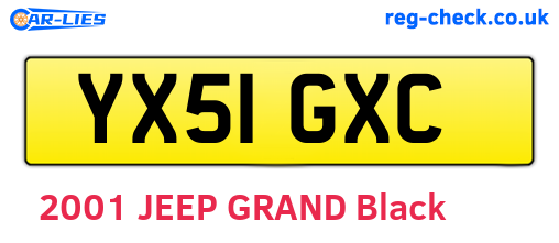 YX51GXC are the vehicle registration plates.