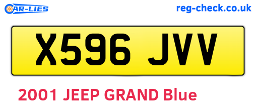 X596JVV are the vehicle registration plates.