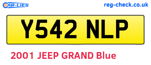 Y542NLP are the vehicle registration plates.