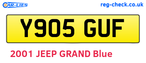Y905GUF are the vehicle registration plates.