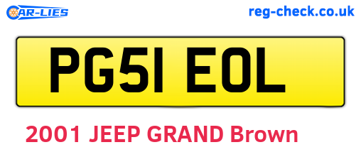 PG51EOL are the vehicle registration plates.