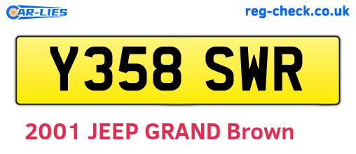 Y358SWR are the vehicle registration plates.