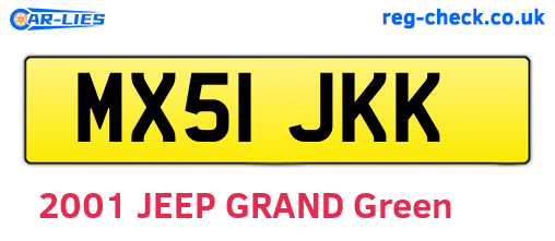 MX51JKK are the vehicle registration plates.