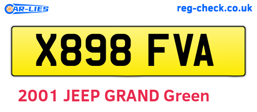 X898FVA are the vehicle registration plates.