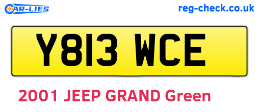 Y813WCE are the vehicle registration plates.