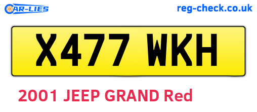 X477WKH are the vehicle registration plates.