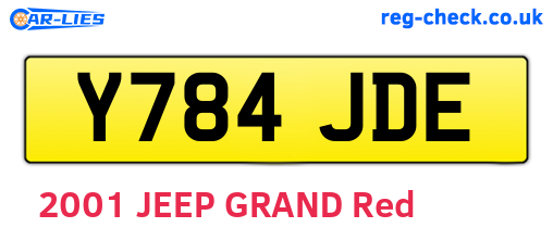 Y784JDE are the vehicle registration plates.
