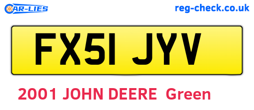 FX51JYV are the vehicle registration plates.