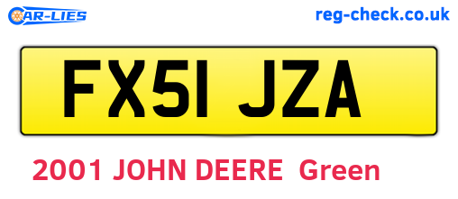 FX51JZA are the vehicle registration plates.
