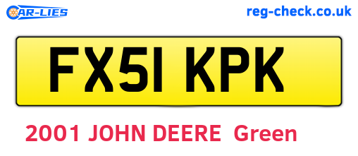 FX51KPK are the vehicle registration plates.