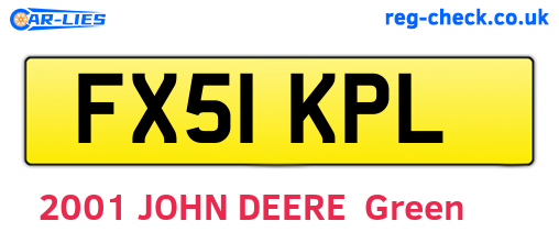 FX51KPL are the vehicle registration plates.