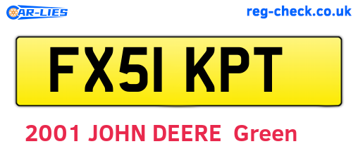 FX51KPT are the vehicle registration plates.