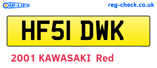 HF51DWK are the vehicle registration plates.