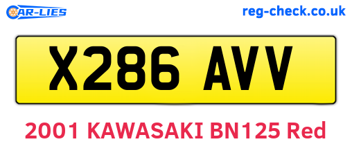 X286AVV are the vehicle registration plates.