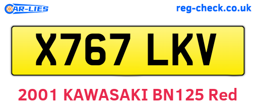X767LKV are the vehicle registration plates.