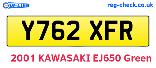 Y762XFR are the vehicle registration plates.