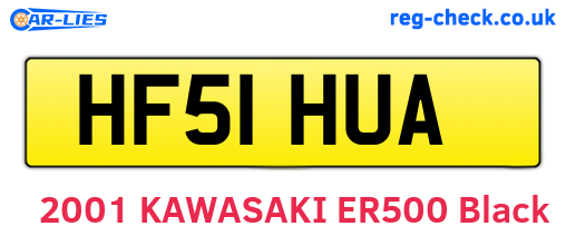 HF51HUA are the vehicle registration plates.