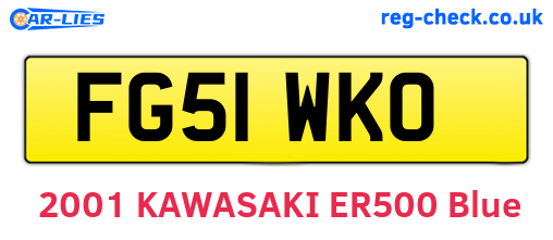 FG51WKO are the vehicle registration plates.