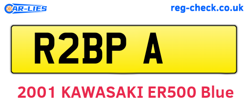 R2BPA are the vehicle registration plates.