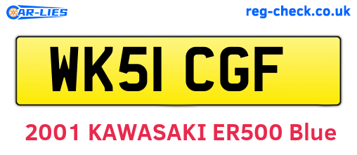 WK51CGF are the vehicle registration plates.