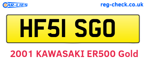 HF51SGO are the vehicle registration plates.
