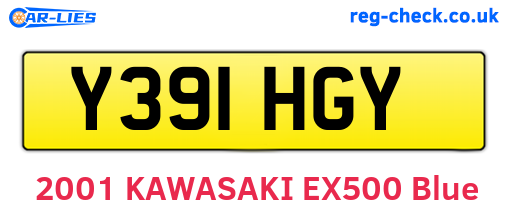 Y391HGY are the vehicle registration plates.