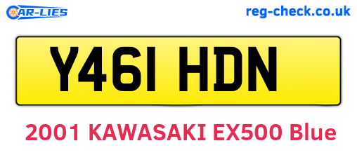 Y461HDN are the vehicle registration plates.