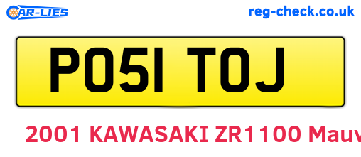 PO51TOJ are the vehicle registration plates.