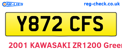 Y872CFS are the vehicle registration plates.