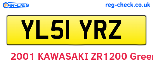YL51YRZ are the vehicle registration plates.