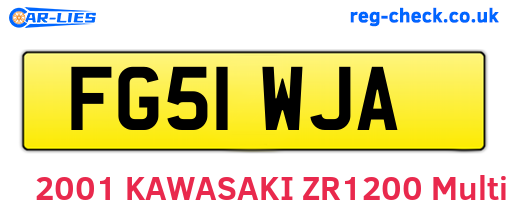 FG51WJA are the vehicle registration plates.