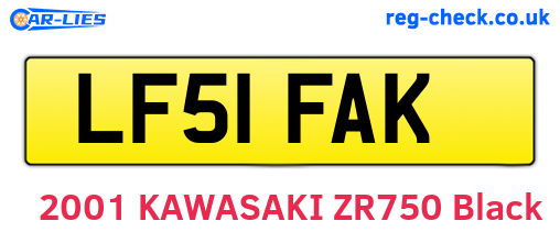 LF51FAK are the vehicle registration plates.