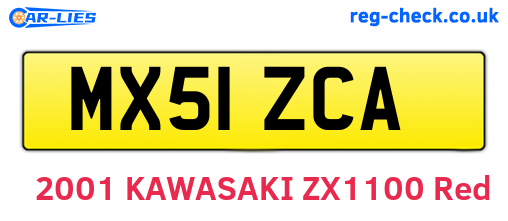 MX51ZCA are the vehicle registration plates.