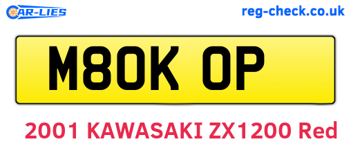 M80KOP are the vehicle registration plates.