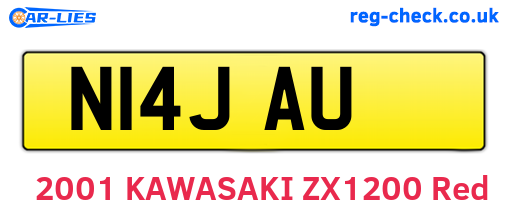 N14JAU are the vehicle registration plates.