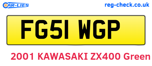 FG51WGP are the vehicle registration plates.