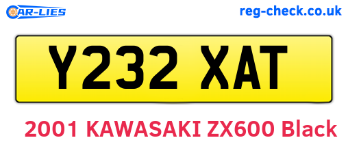 Y232XAT are the vehicle registration plates.
