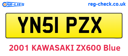 YN51PZX are the vehicle registration plates.