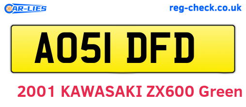 AO51DFD are the vehicle registration plates.