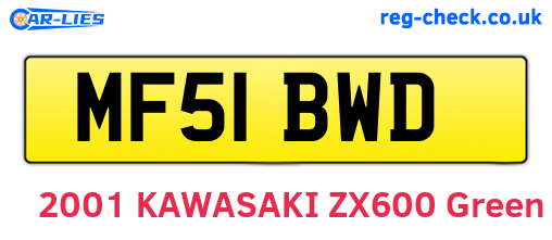 MF51BWD are the vehicle registration plates.