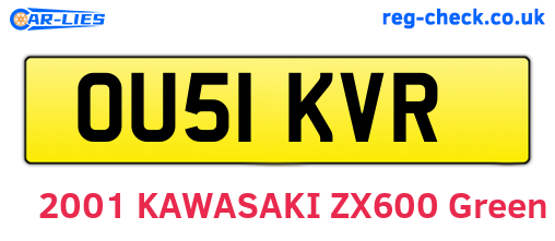 OU51KVR are the vehicle registration plates.