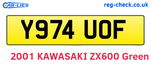 Y974UOF are the vehicle registration plates.