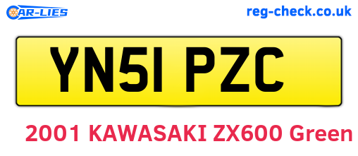 YN51PZC are the vehicle registration plates.
